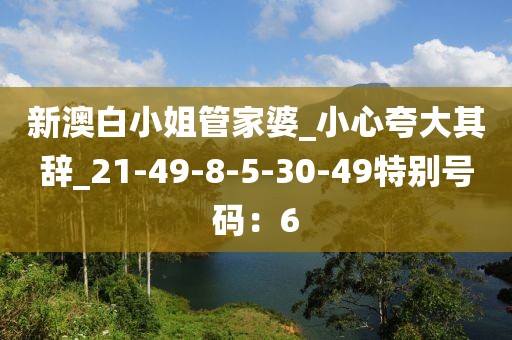 新澳白小姐管家婆_小心夸大其辞_21-49-8-5-30-49特别号码：6