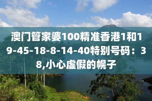 澳门管家婆100精准香港1和19-45-18-8-14-40特别号码：38,小心虚假的幌子
